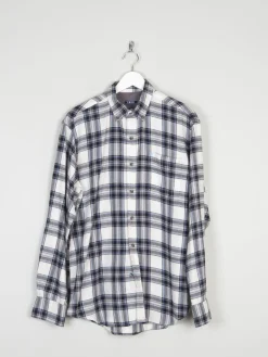 Men's Izod Vintage Flannel Blue & White Shirt M