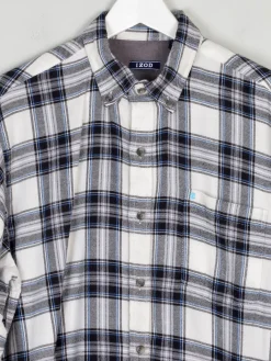 Men's Izod Vintage Flannel Blue & White Shirt M