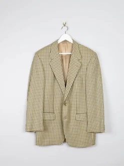 Men’s Louis Copeland Mustard Check Wool Vintage Jacket 42”