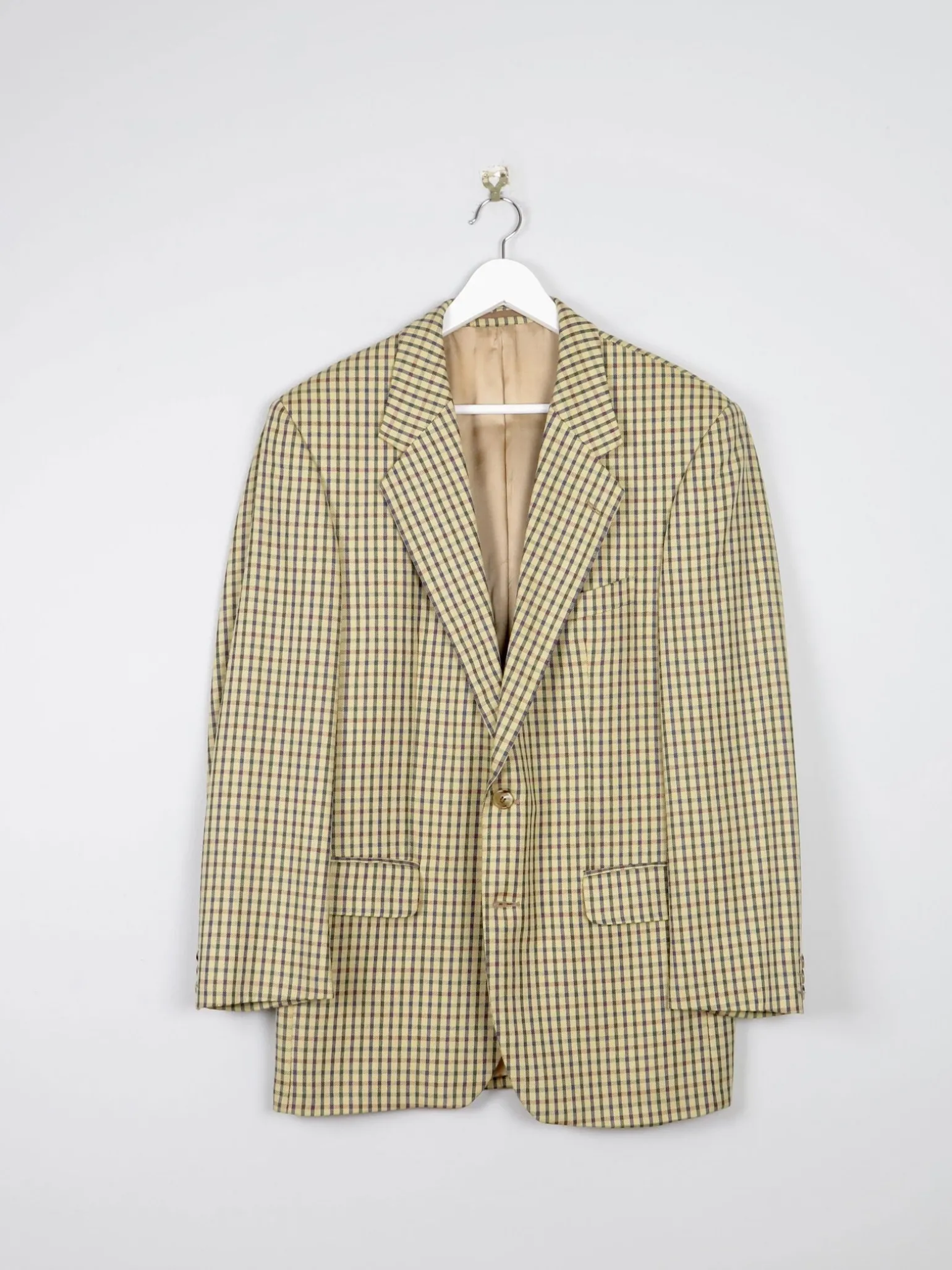 Men’s Louis Copeland Mustard Check Wool Vintage Jacket 42”