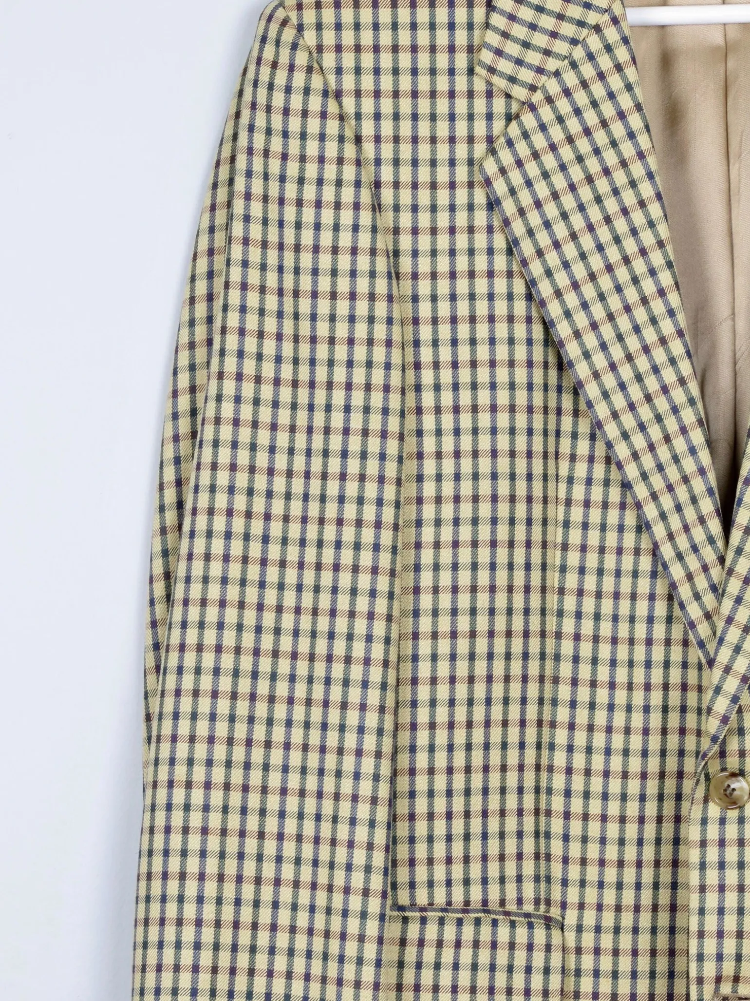 Men’s Louis Copeland Mustard Check Wool Vintage Jacket 42”
