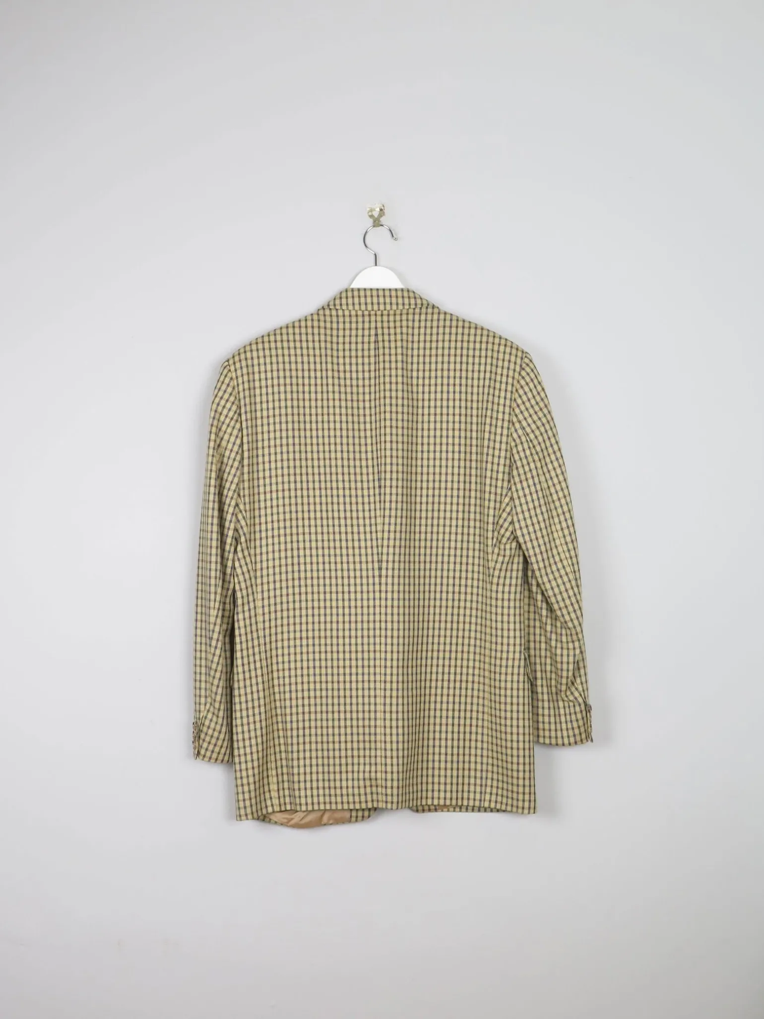 Men’s Louis Copeland Mustard Check Wool Vintage Jacket 42”