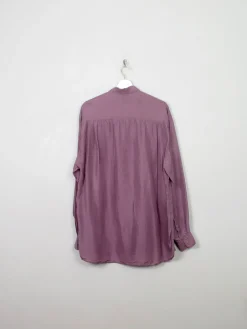 Men's Mauve Vintage Silk Shirt L