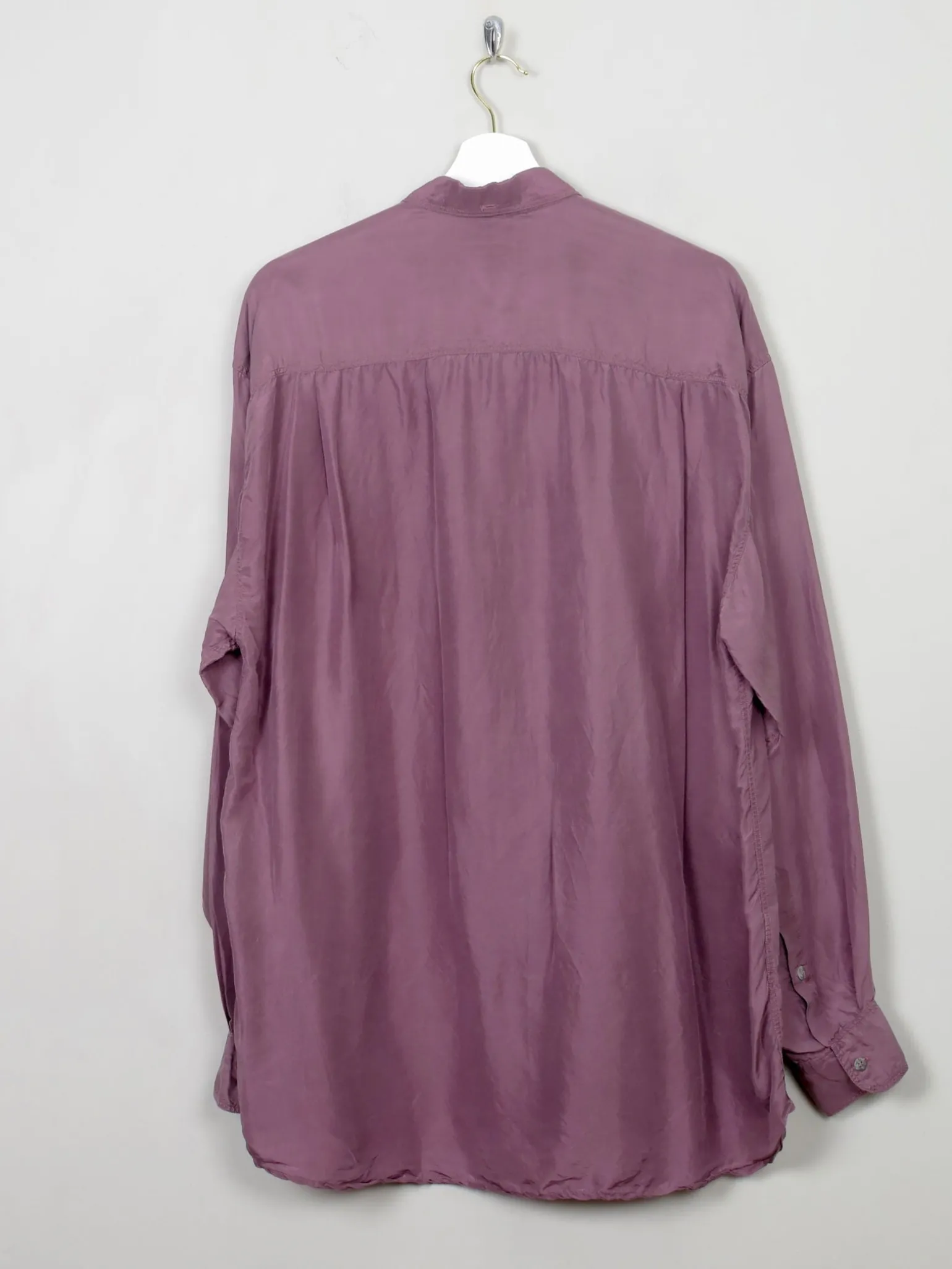 Men's Mauve Vintage Silk Shirt L