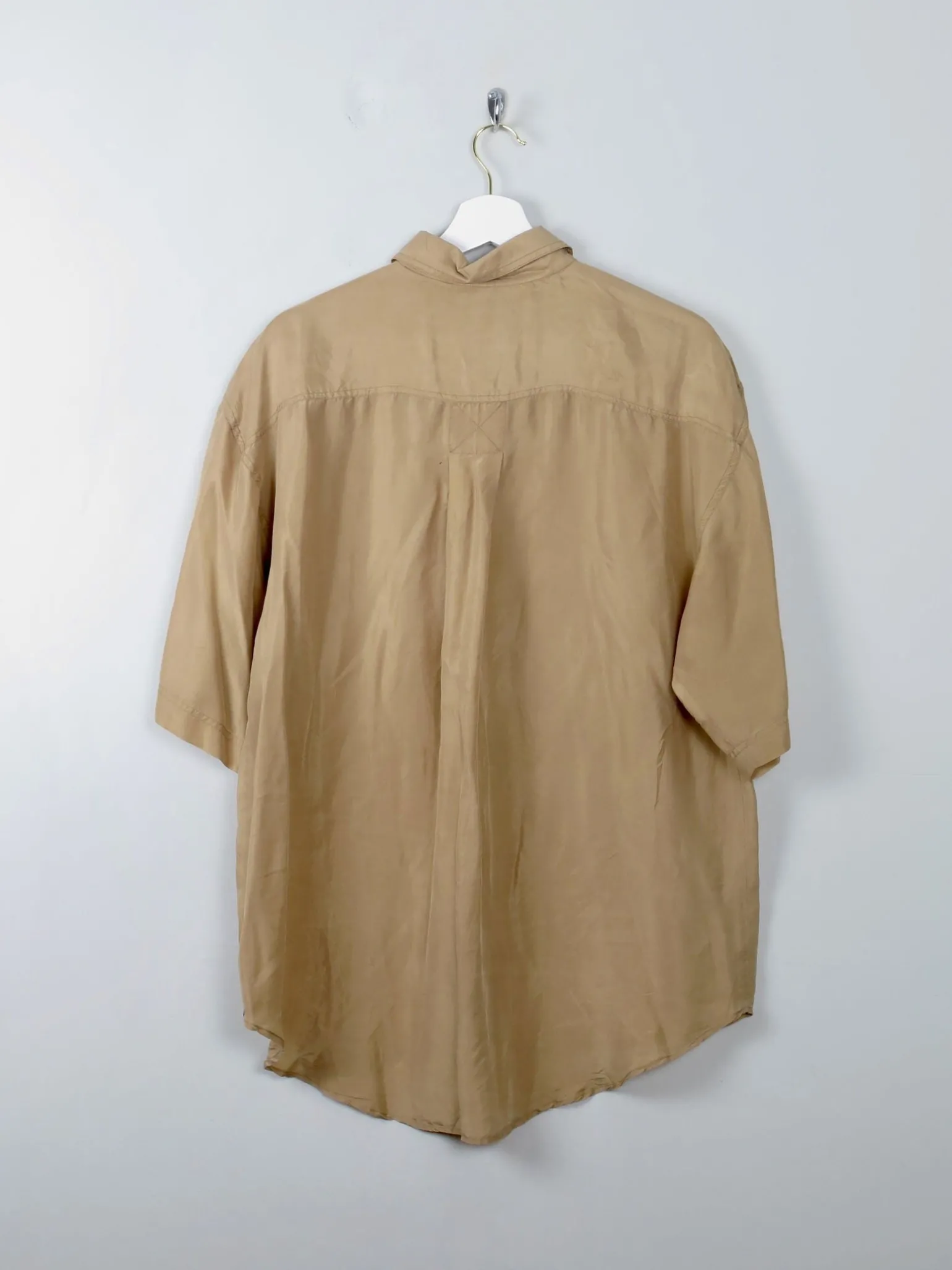 Men's Mustard Vintage Silk Shirt M