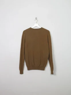 Men's Mustard/Green Cashmere V- Neck Jumper S/M