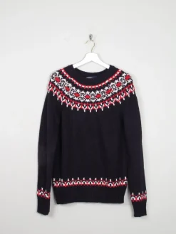 Men's Navy & Red Nordic Style Jumper S/M