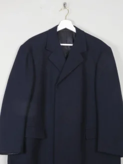 Men's Navy Crombie Overcoat  Coat XL 46"