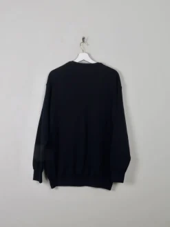 Men's Navy Printed Vintage V- Neck Jumper XL