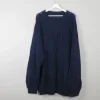 Men's Navy Vintage Jumper Hand-knit  XXL
