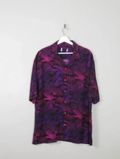 Men's Purple Vintage Style Hawaiian Shirt M New