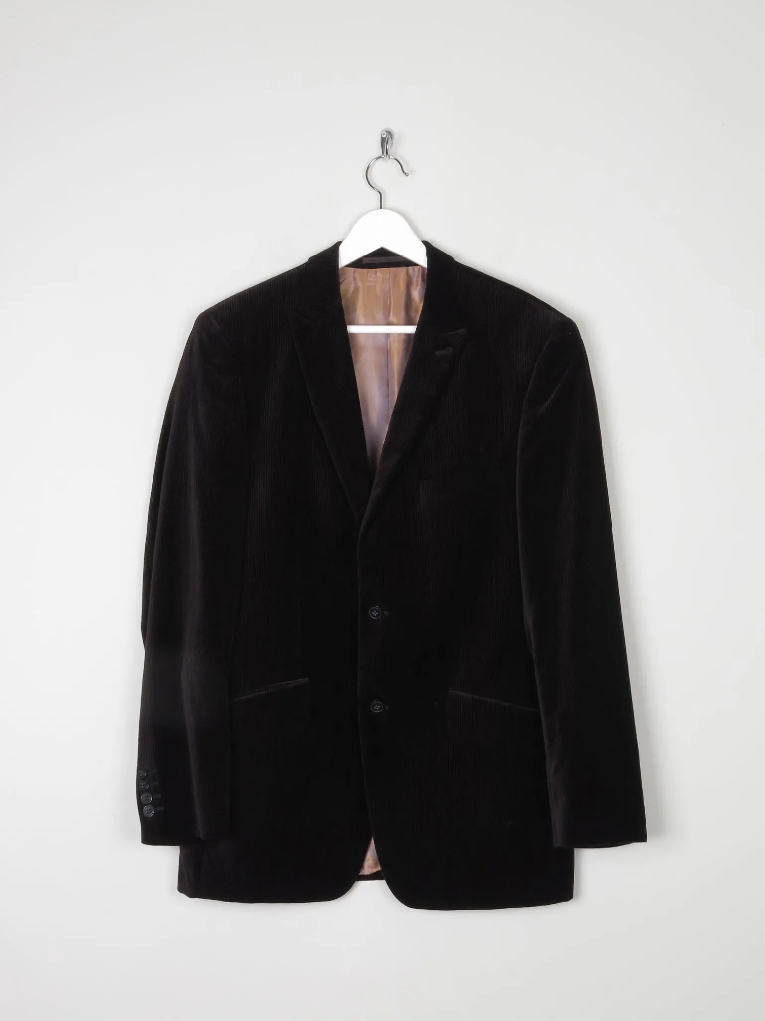 Men's Remus Vintage Brown Pinstripe Velvet Jacket 38/40R