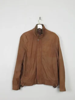 Men's Suede Vintage Jacket Rust With Zip M