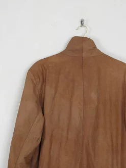 Men's Suede Vintage Jacket Rust With Zip M