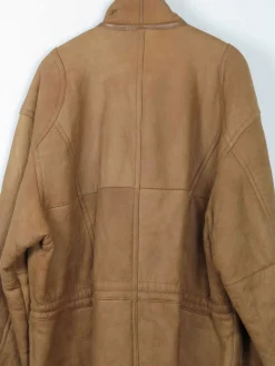 Men's Tan Vintage Shearling Sheepskin Parka L/XL