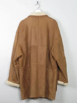 Men's Tan Vintage Shearling Sheepskin Parka L/XL