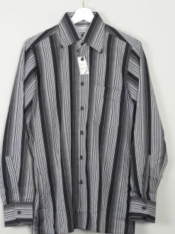 Men's Unworn Vintage Shirt 1970s Striped Rocola 15"/38