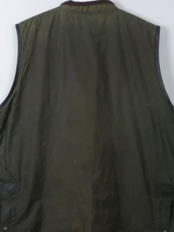 Men's Vintage Barbour Gilet Waxed Green XL