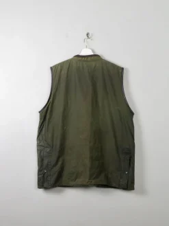 Men's Vintage Barbour Gilet Waxed Green XL