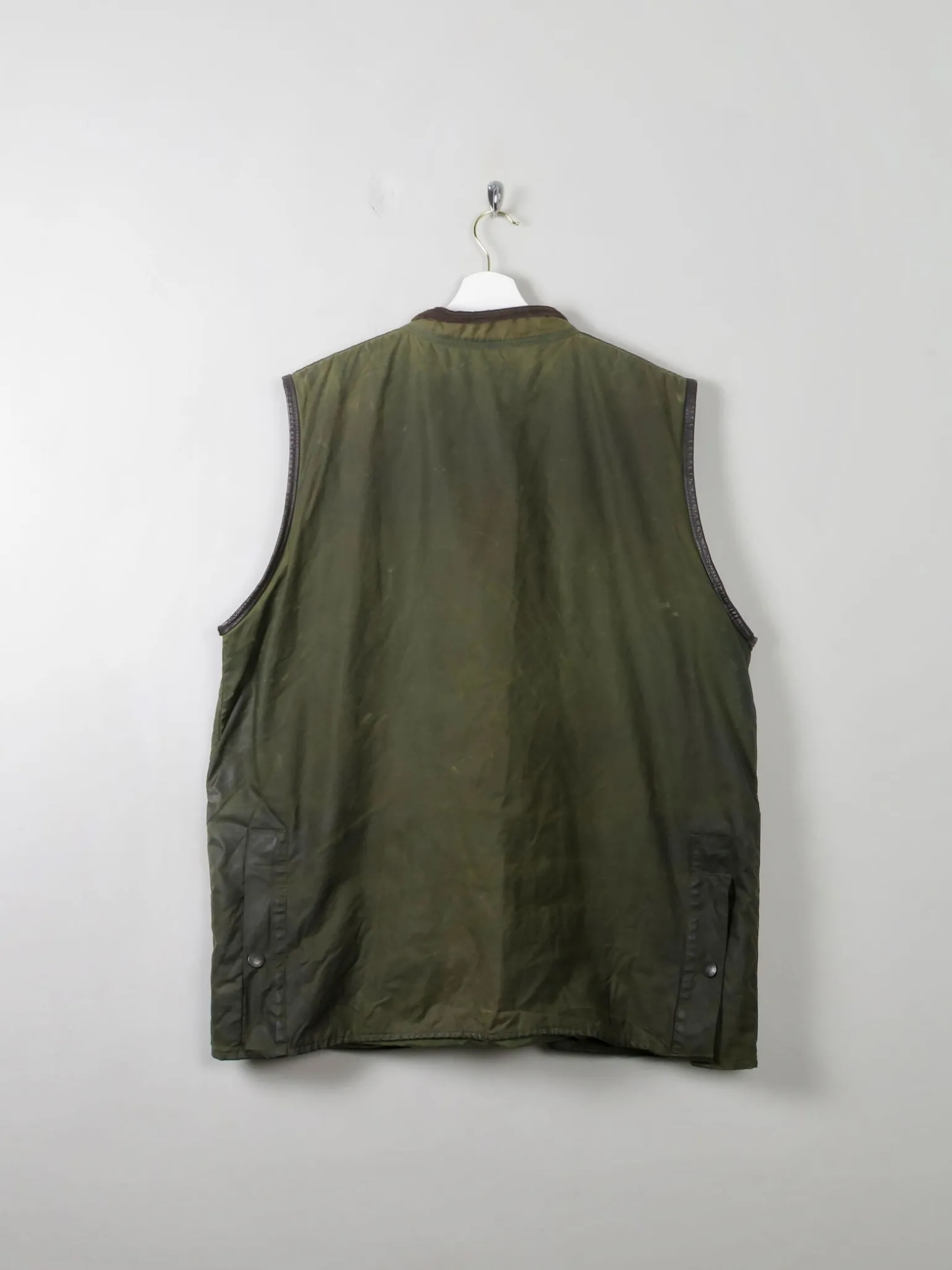 Men's Vintage Barbour Gilet Waxed Green XL