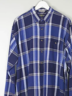 Men's Vintage Bill Blass Bright Blue Check Shirt L