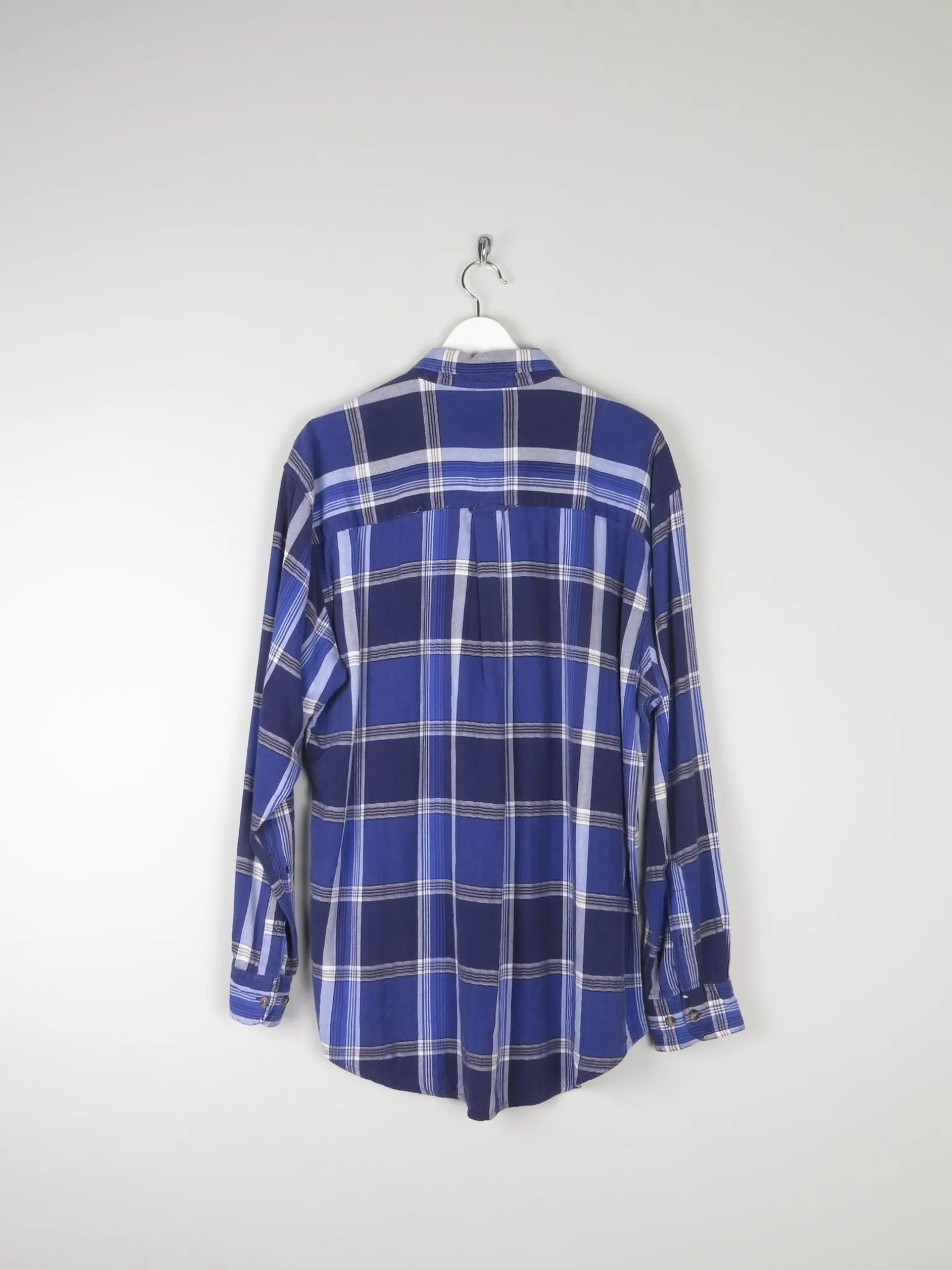 Men's Vintage Bill Blass Bright Blue Check Shirt L