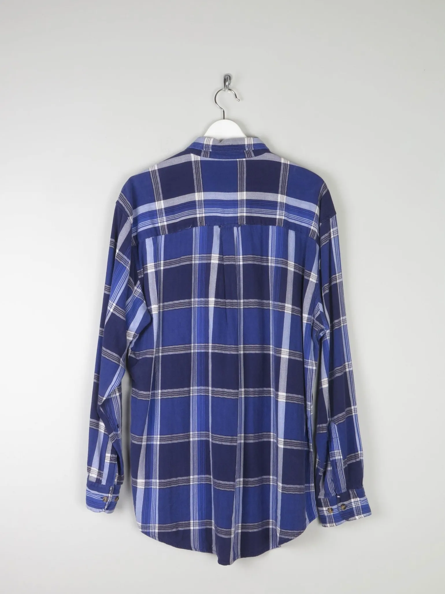 Men's Vintage Bill Blass Bright Blue Check Shirt L