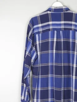 Men's Vintage Bill Blass Bright Blue Check Shirt L