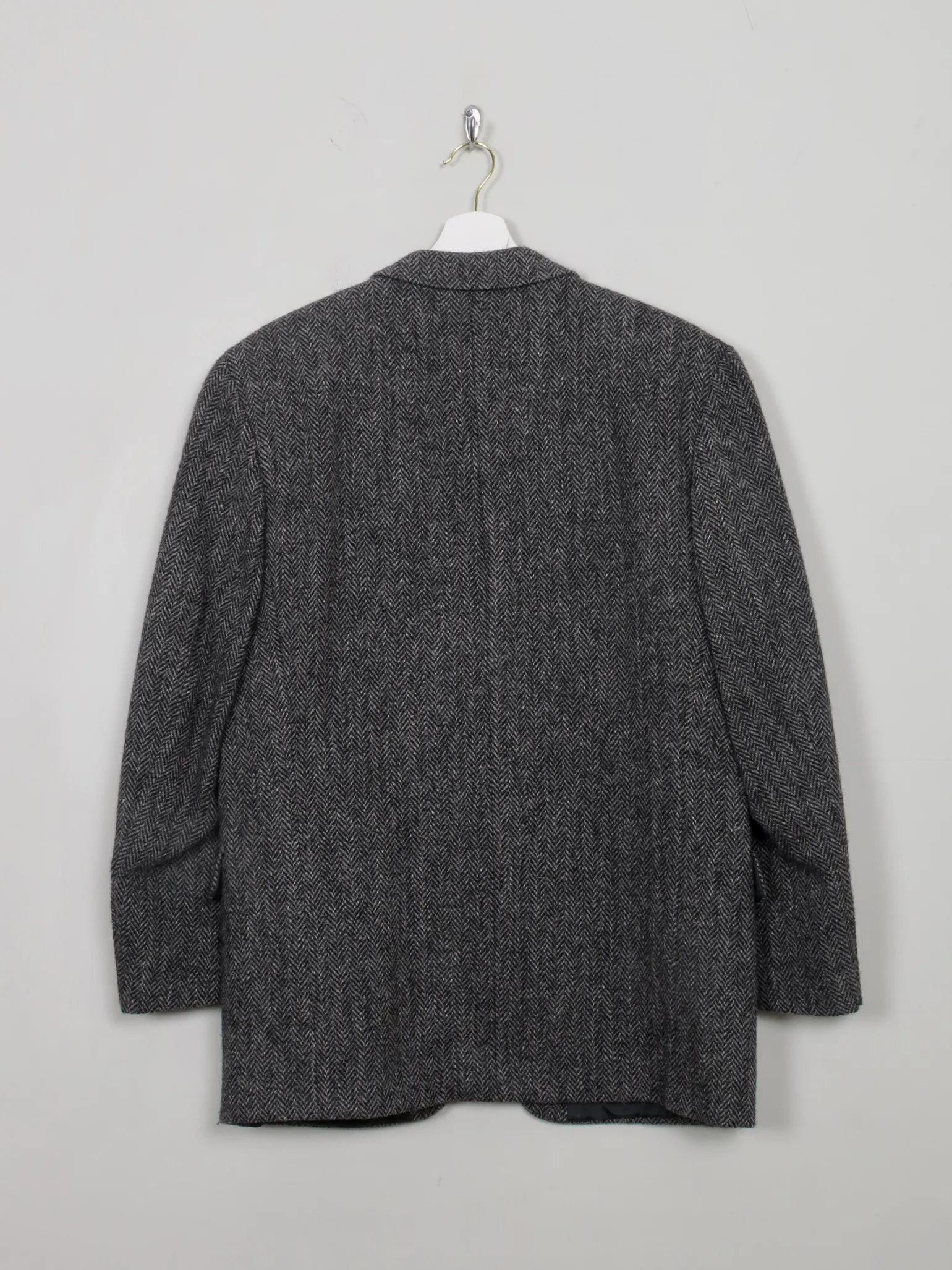Men's Vintage Black & Grey Tweed Jacket S/38"