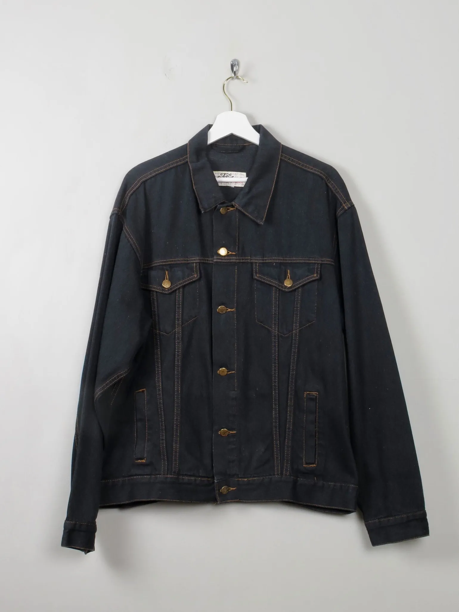 Men's Vintage Black Denim Jacket M/L