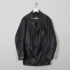 Men's Vintage Black Leather Jacket S