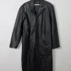 Men's Vintage Black Leather Coat L/XL