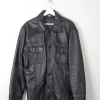 Men's Vintage Black Leather Jacket M