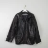 Men's Vintage Black Leather Jacket M
