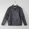 Men's Vintage Black Leather Jacket S/M