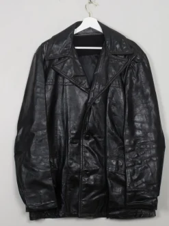 Men's Vintage Black Leather Jacket L