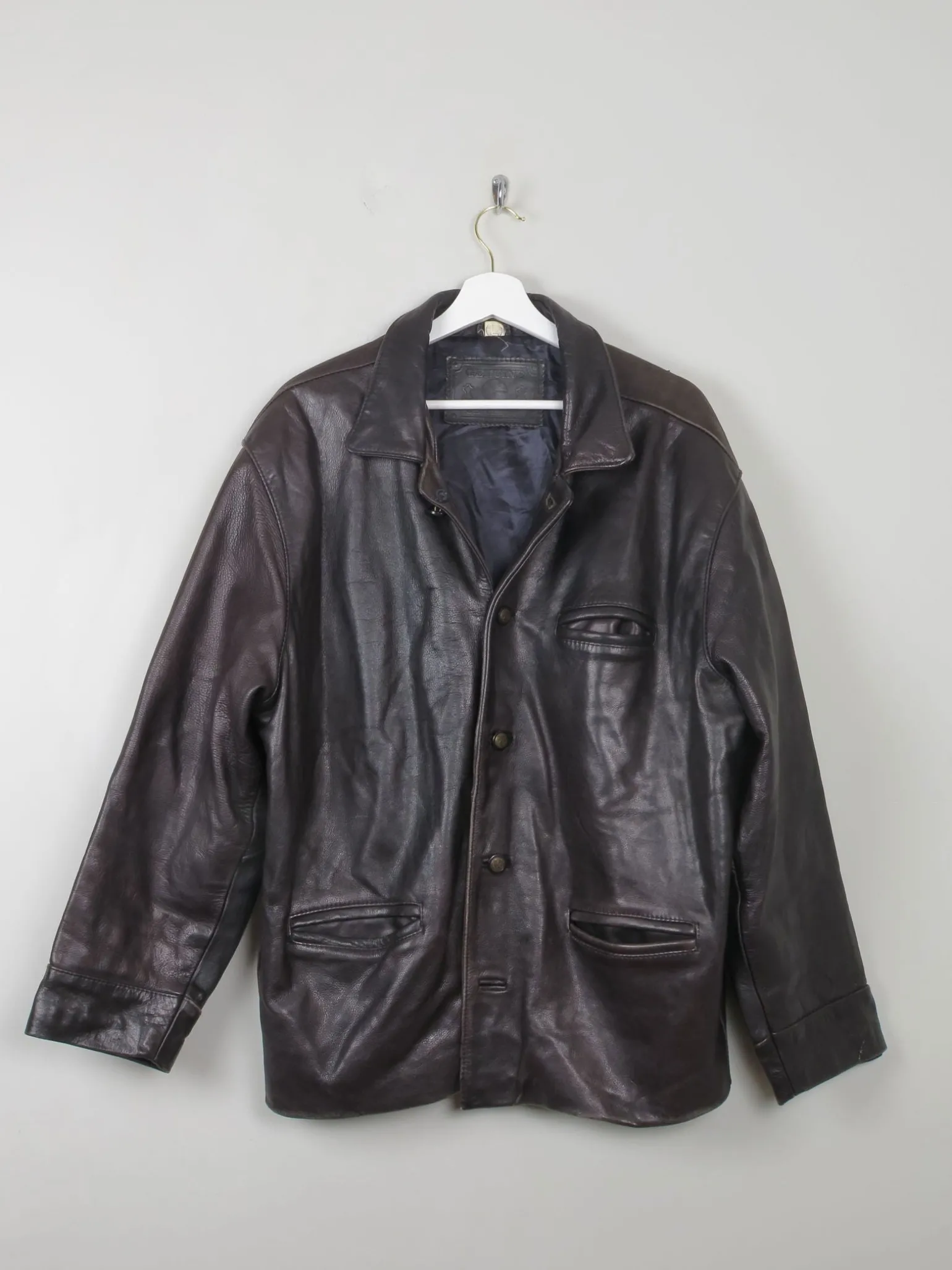 Men's Vintage Black Leather Jacket M