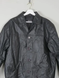 Men's Vintage Black Leather Jacket S/M
