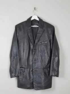 Men's Vintage Black Leather Jacket L