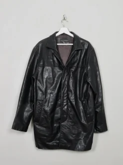 Men's Vintage Black Leather Jacket M/L