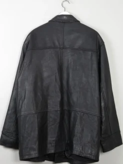Men's Vintage Black Leather Jacket L