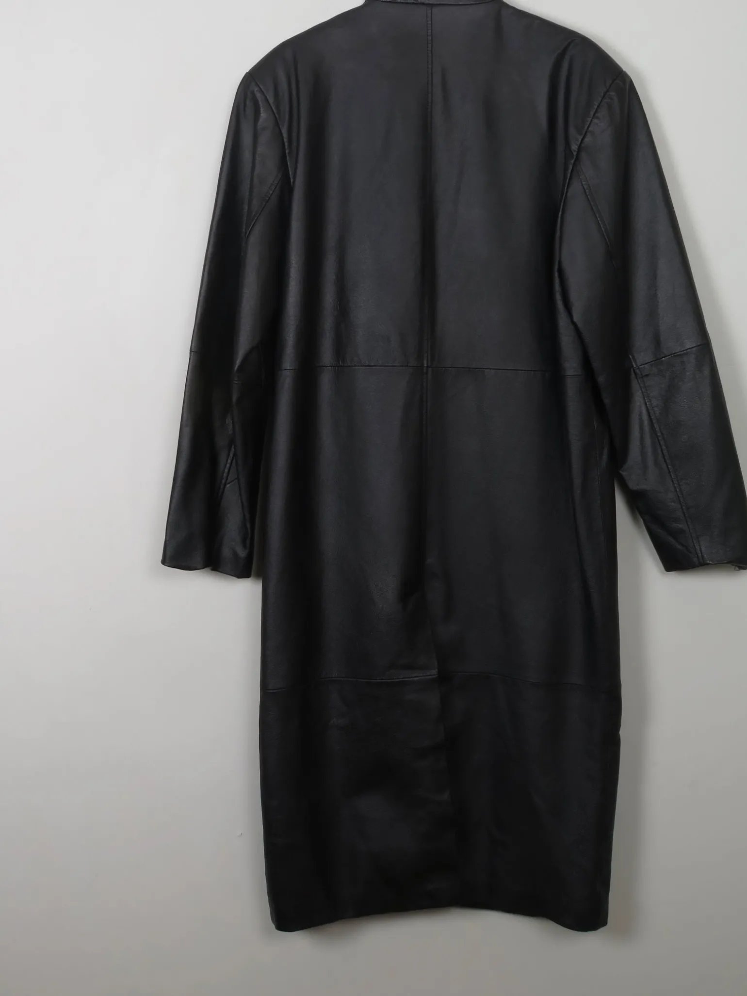 Men's Vintage Black Leather Coat L/XL