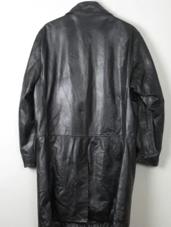 Men's Vintage Black Leather Coat M