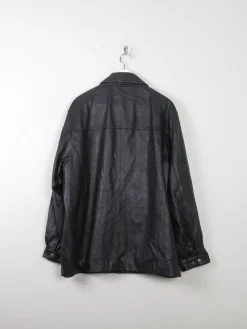 Men's Vintage Black Leather Jacket With Zip L/XL