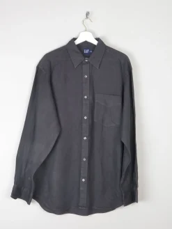 Men's Vintage Black Linen Gap Shirt Oversized M