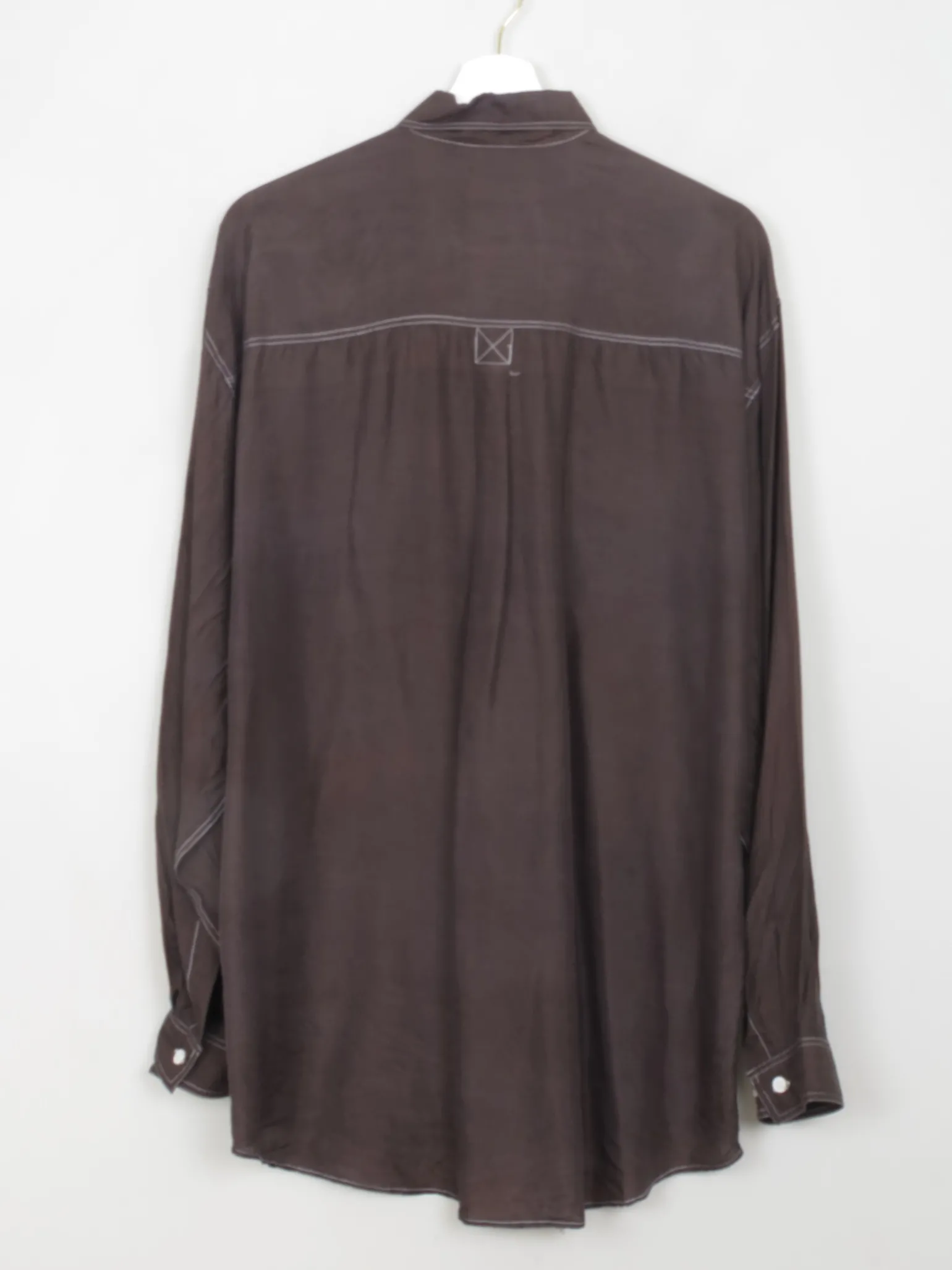 Men's Vintage Black Silk Shirt M