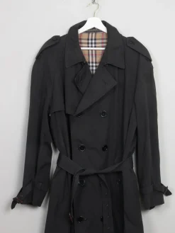 Men's Vintage Black Trench Coat L 42/44