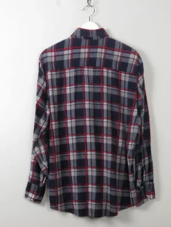 Men's Vintage Blue Check Flannel Shirt S/M