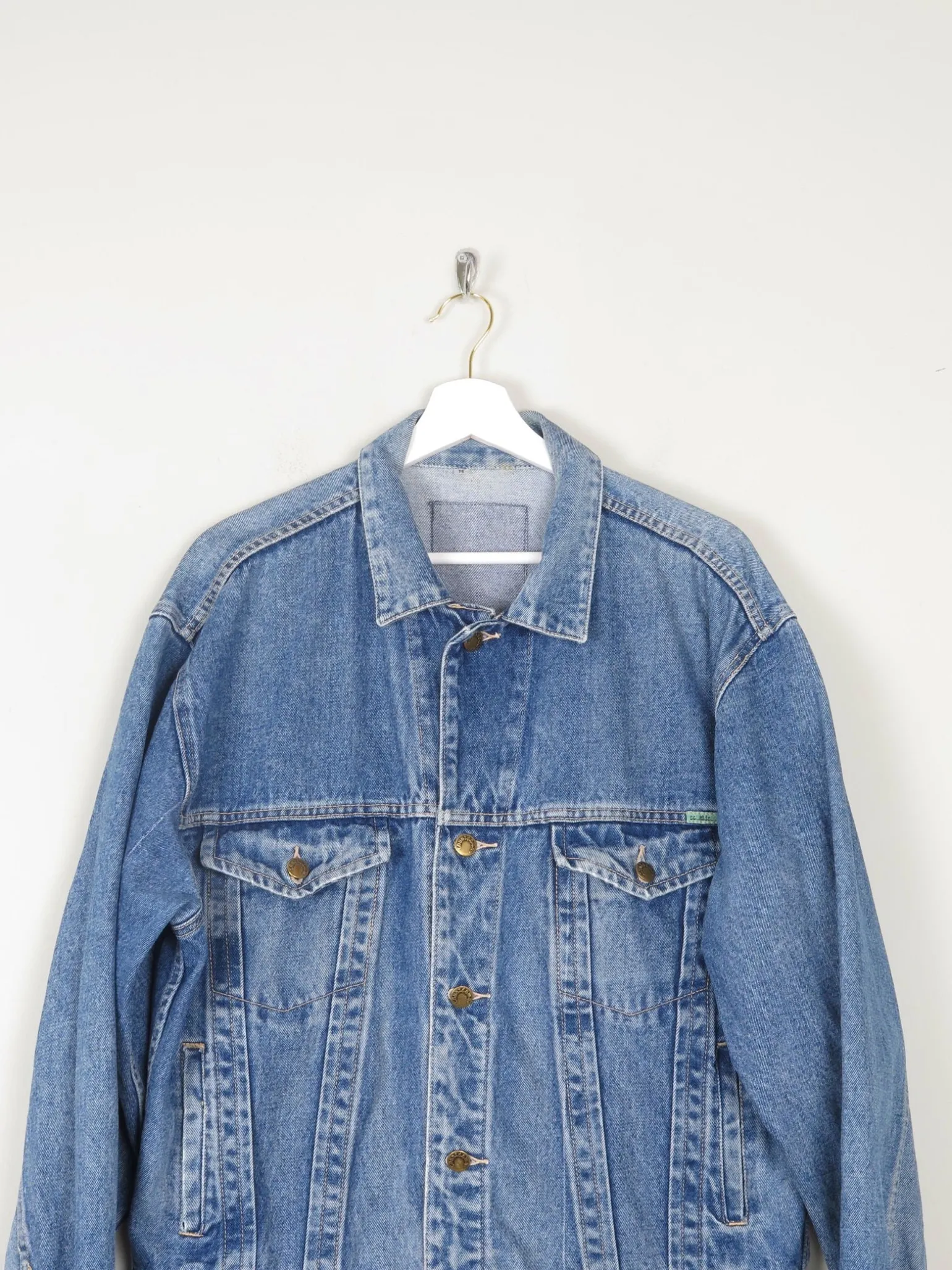 Men's Vintage Blue Denim Jacket Oversized 80s M