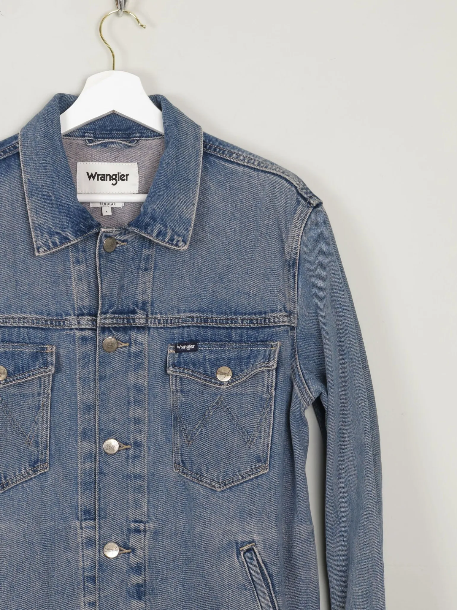 Men's Vintage Blue Denim Jacket Wrangler L